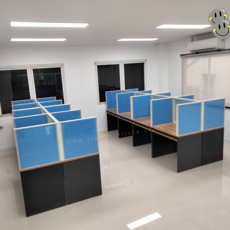 ฉากกั้นแบบทึบ+กระจกขัดลาย