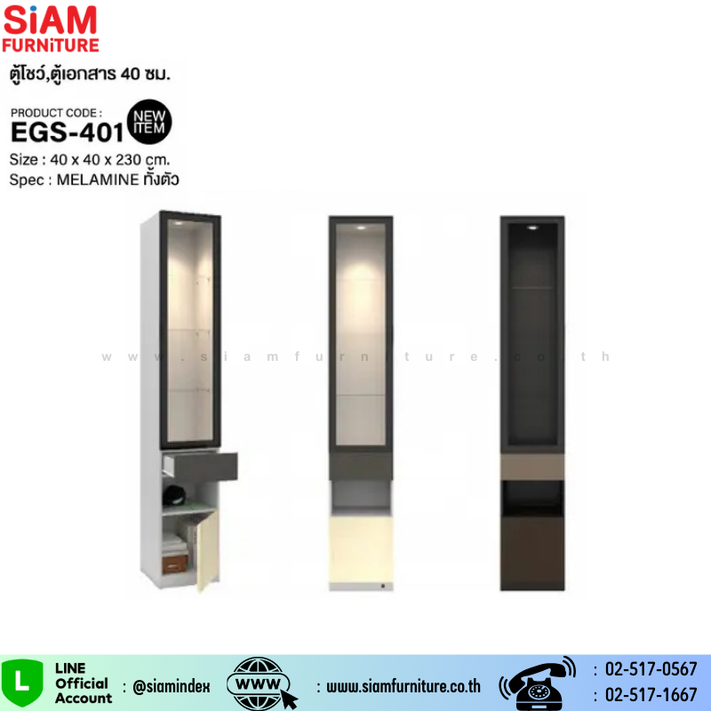 ตู้โชว์ , ตู้เอกสาร 40 ซม.  Exwork รุ่น EGS-401