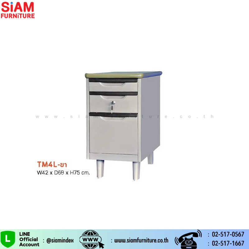 โต๊ะเหล็กเสริมข้าง (แบบขา)  Elegant  รุ่น  TM4L-ขา