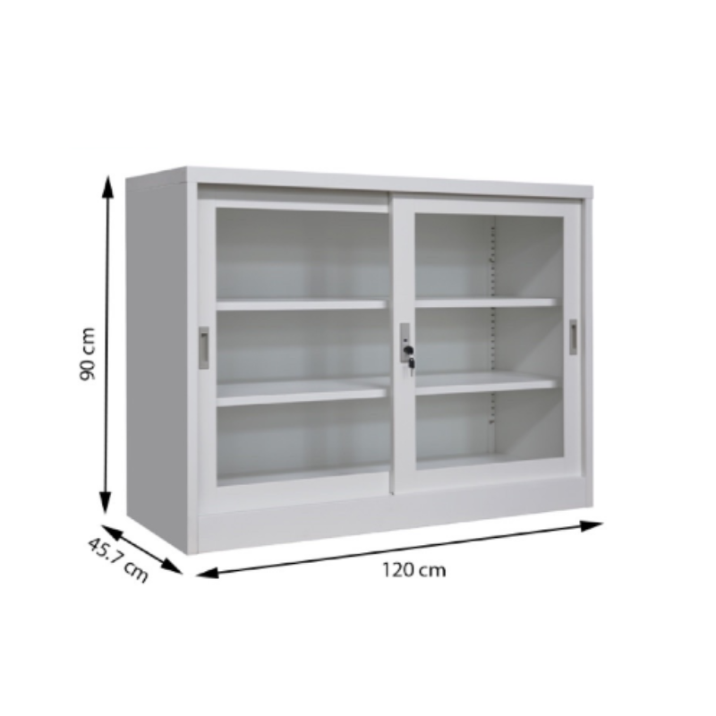 ตู้เอกสารบานเลื่อนกระจก 4 ฟุตรุ่น FC-G2  W120 x D45.7 x H90 ซม.