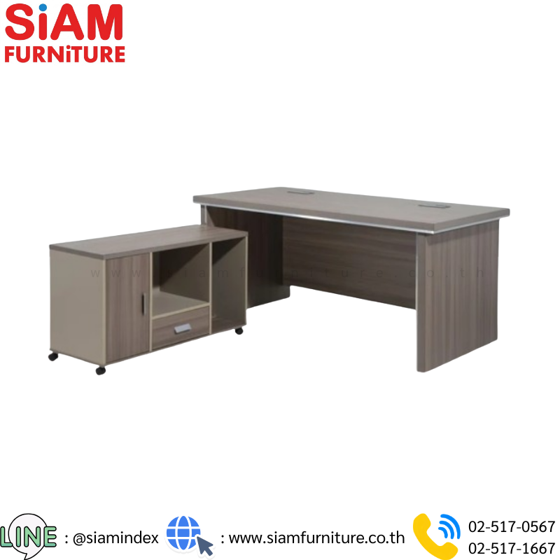โต๊ะทำงานผู้บริหารตัวแอล 1.8 เมตร รุ่น SIAM-A0718